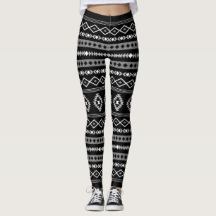 Legging Padrão De Lg De Motifs Mistos Pretos Da Cinza Bran