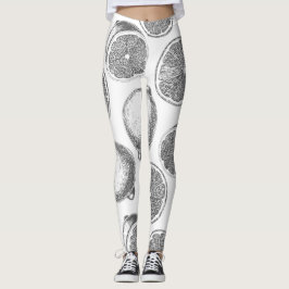 Legging Padrão de limão desenhado à mão