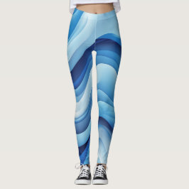 Legging Padrão de Linha Psicodélica do Groove Waves 70s