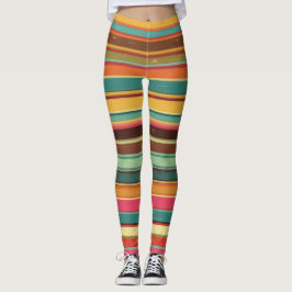 Legging Padrão de Linha Psicodélica do Groove Waves 70s