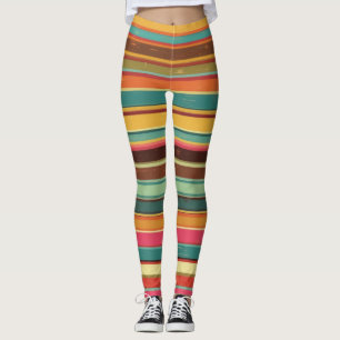 Legging Padrão de Linha Psicodélica do Groove Waves 70s