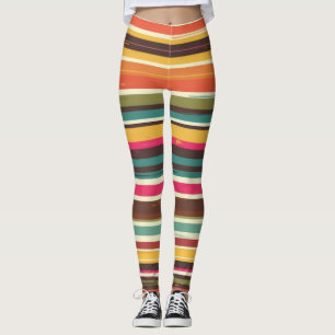 Legging Padrão de Linha Psicodélica do Groove Waves 70s