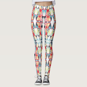 Legging Padrão de Linha Tribal Geométrico abstrato