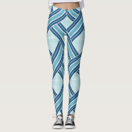 Legging Padrão de Linhas Azuis