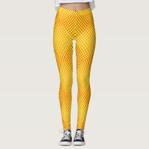 Legging Padrão de linhas de gradiente 02 rosa por amarelo
