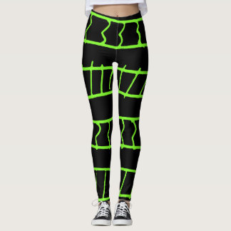 Legging Padrão de linhas e formas sobre fundo preto