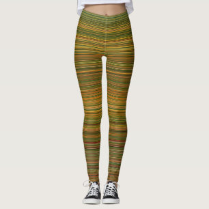Legging padrão de linhas horizontais contínuas verdes