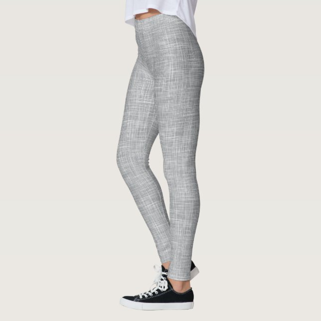 Legging Padrão de Linho Tweed Cinza (Esquerda)