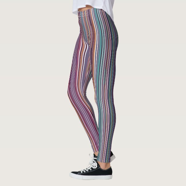 Legging Padrão de Listra Vertical Inspirado em Art Déco (Esquerda)