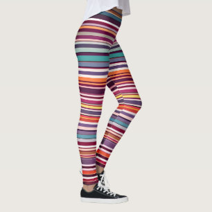 Legging Padrão de Listra Vertical Inspirado em Art Déco