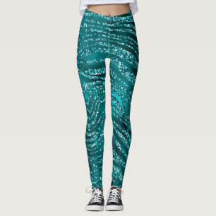 Legging Padrão de Listras de Tigre com Glitter Glam Ombre