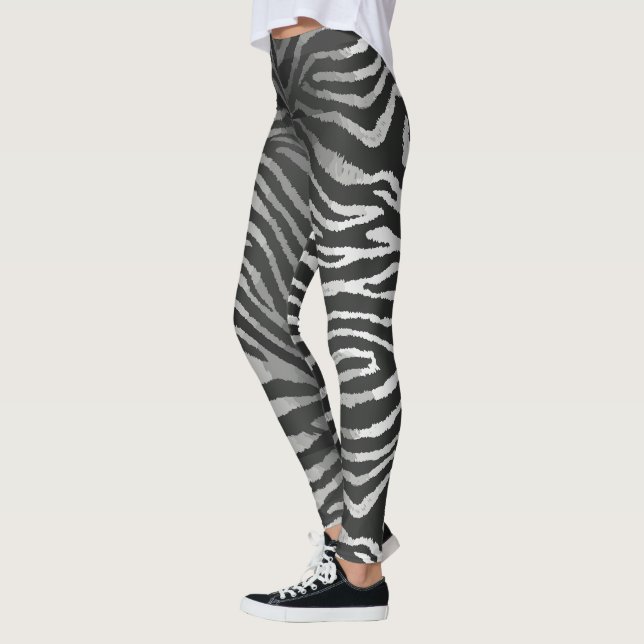 Legging padrão de listras de tigre contínuo (Esquerda)