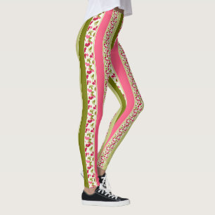 Legging Padrão de listras de verão brilhante de várias cor