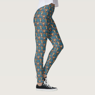 Legging Padrão de Macaco Azul