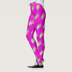 Legging Padrão De Macaco Rosa Quente E Roxo,