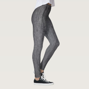 Legging padrão de madeira de Cinza