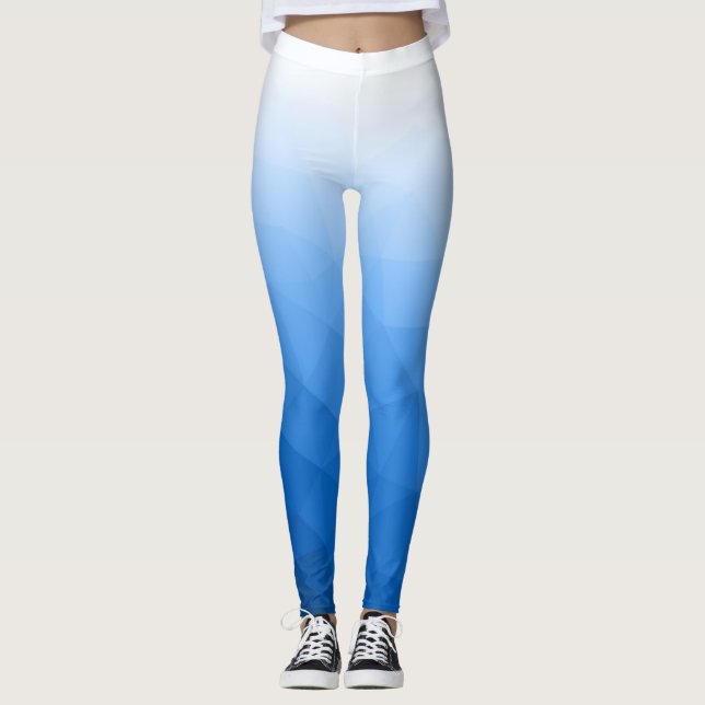 Legging Padrão de malha geométrica gradiente azul claro br (Frente)