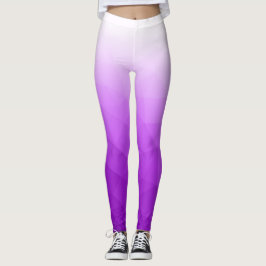 Legging Padrão de Malha Geométrica Gradiente Branco Roxo