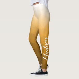 Legging Padrão de malha geométrica gradiente laranja Nome