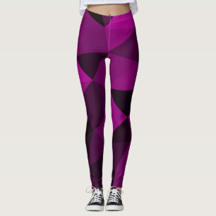 Legging Padrão de malha geométrica preta rosa