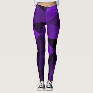 Legging Padrão de malha geométrica preta roxa