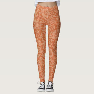 Legging Padrão de Malva de William Morris: Floral Terracot