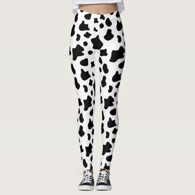 Legging Padrão de manchas de vaca engraçadas, roupas com t (Frente)