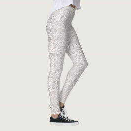 Legging Padrão de Mandala cinza e Branco
