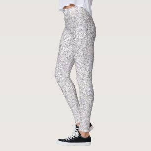Legging Padrão de Mandala Cinza e Lilás