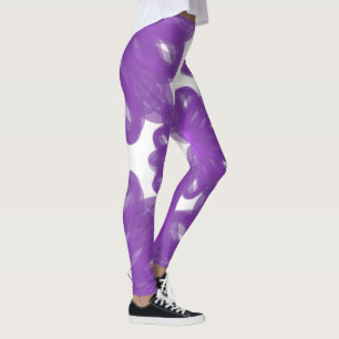 Legging Padrão de Mandala de Flor Violeta