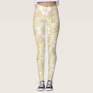 Legging Padrão de Mandala Floral de Luxo Elegante