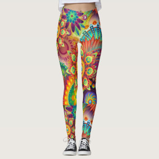 Legging Padrão de Mandala Geométrico Psicodélico