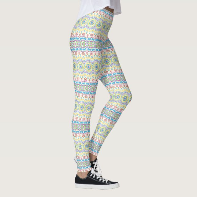 Legging Padrão de Mandala multicolorido (Direita)
