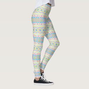 Legging Padrão de Mandala Multicolorido Colorido