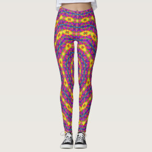 Legging Padrão de Mandala Psychedelic Splodge