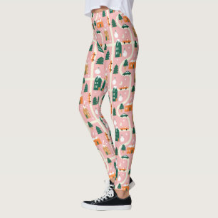 Legging Padrão de Mapa de Férias da Cidade de Natal