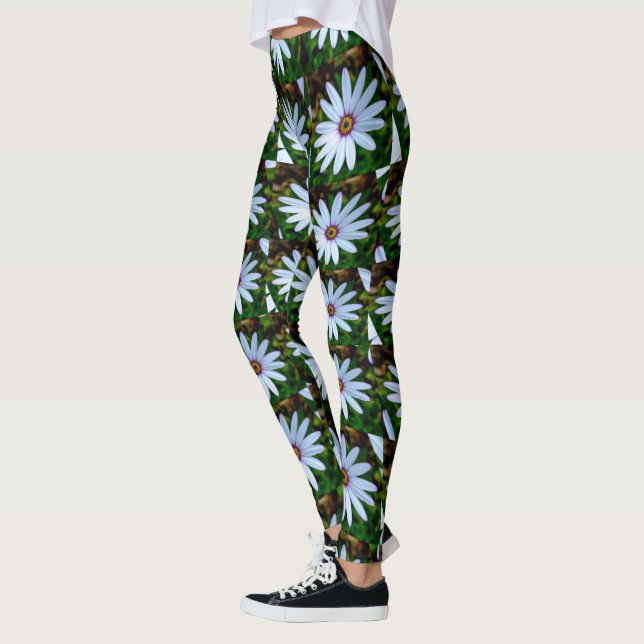 Legging Padrão de margarida branca (Esquerda)