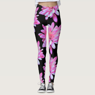 Legging Padrão de margarida rosa