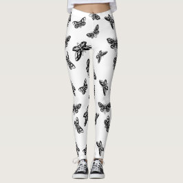 Legging Padrão de mariposas de leggins