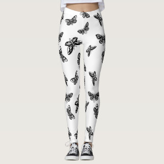 Legging Padrão de mariposas de leggins