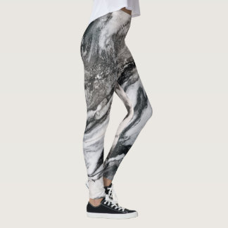 Legging Padrão de mármore branco artístico