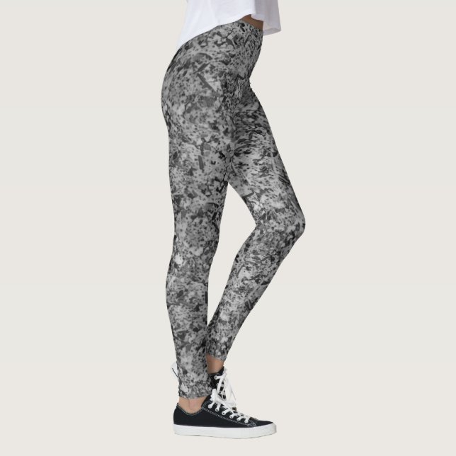 Legging Padrão de Mármore de Pedra Abstrata de Granito (Direita)