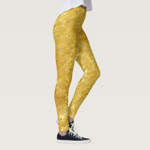 Legging Padrão de mármore Dourado e amarelo