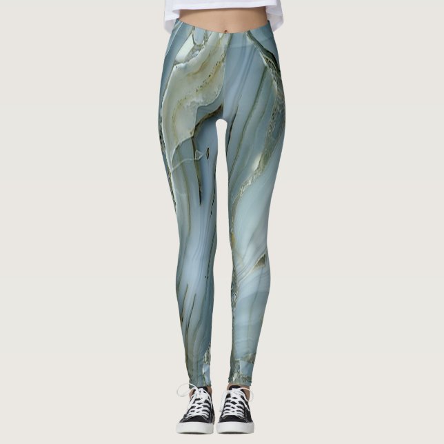 Legging Padrão de mármore moderno e fixe (Frente)
