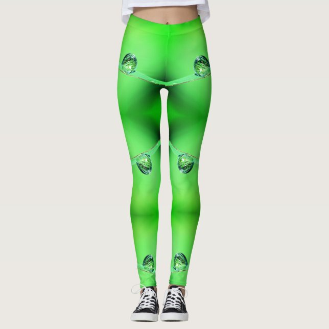 Legging Padrão de mastigação com tonalidades de neon e Lim (Frente)