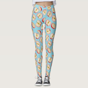 Legging Padrão de Metades de Maçã Vermelha
