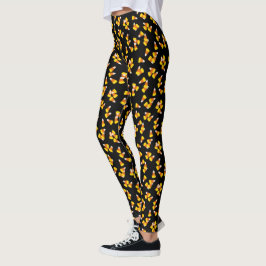 Legging Padrão de milho doce do Dia das Bruxas
