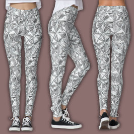 Legging Padrão de Mosaico Abstrato | Prisma de Diamante