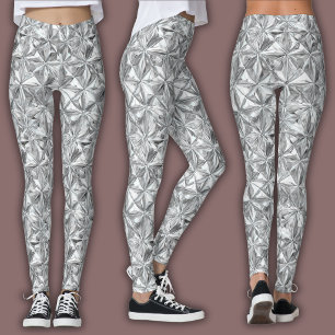 Legging Padrão de Mosaico Abstrato   Prisma de Diamante