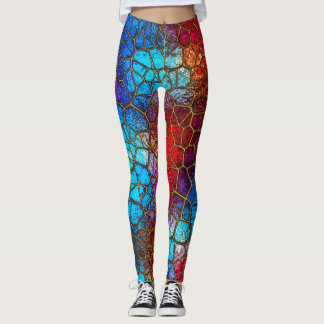 Legging padrão de mosaico brilhante
